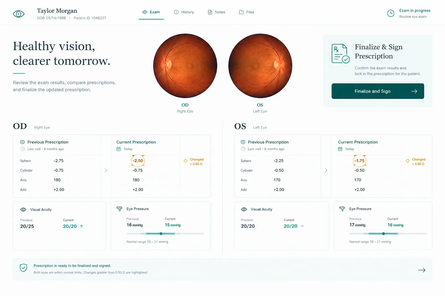 The answer with the 12ui skill installed to the Kestrel - optometry exam-room screen, screen prompt.
